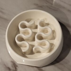 Cream Pet Slow Feeder Bowl
